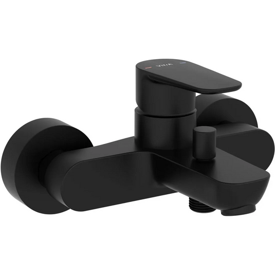 VitrA Flow Soft Wall Mounted Bath/Shower Mixer - Matt Black - A4294636EXP - Envy Bathrooms Ltd