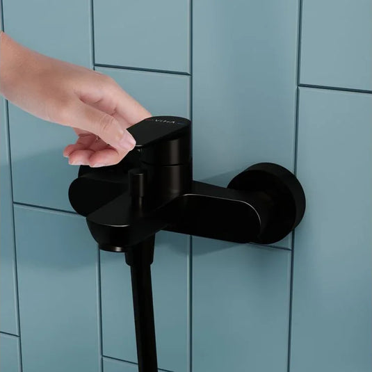 VitrA Flow Soft Wall Mounted Bath/Shower Mixer - Matt Black - A4294636EXP - Envy Bathrooms Ltd