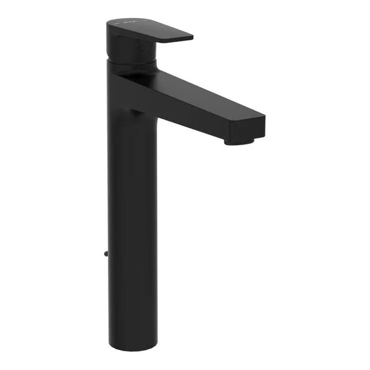 VitrA Flow Square Tall Basin Mixer With Waste Lever - Matt Black - A4296136VUK - Envy Bathrooms Ltd