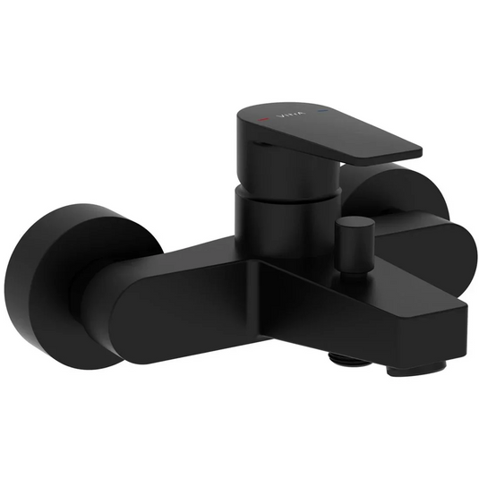 VitrA Flow Square Wall Mounted Bath/Shower Mixer - Matt Black - A4306336EXP - Envy Bathrooms Ltd