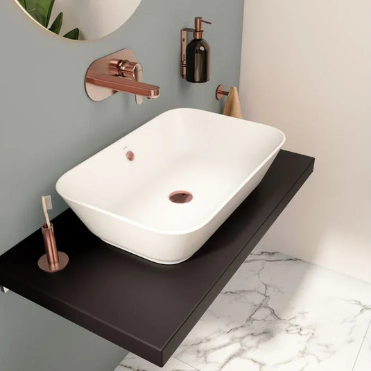 VitrA Geo 600x400mm 0TH Basin w/Overflow - White - 7425B003-0012 - Envy Bathrooms Ltd