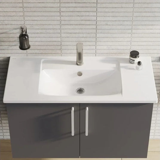 VitrA Integra 1000x465mm 1TH Vanity Basin w/Overflow - White - 7057B003-0001 - Envy Bathrooms Ltd
