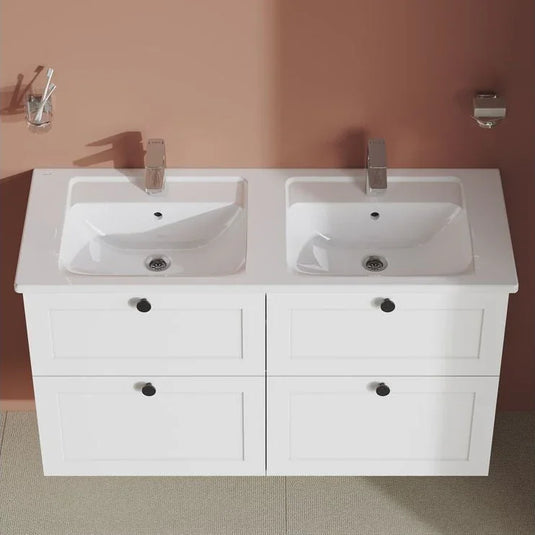 VitrA Integra 1200x470mm 2TH Vanity Basin w/Overflow - White - 7038B003-0001 - Envy Bathrooms Ltd