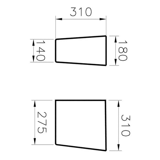 VitrA Integra 180x310mm Semi Pedestal Only - White - 5316L003-0156 - Envy Bathrooms Ltd