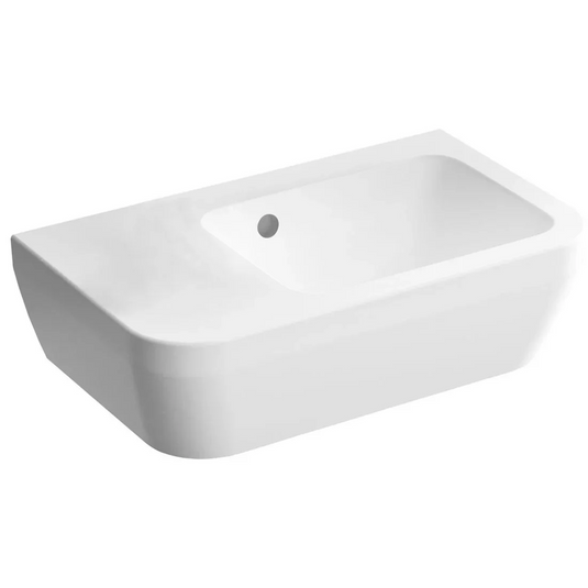 VitrA Integra 370x220mm 0TH Compact Basin w/Overflow (LH) - White - 7090L003-0012 - Envy Bathrooms Ltd