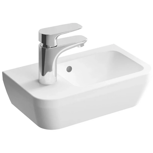VitrA Integra 370x220mm 1TH Compact Basin (No Overflow) (LH) - White - 7090L003-0028 - Envy Bathrooms Ltd
