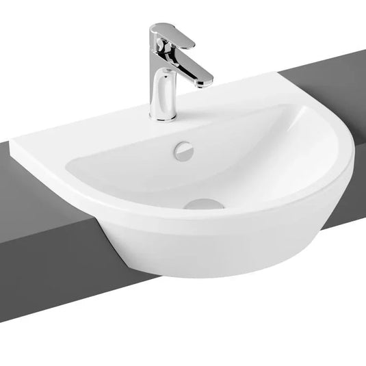 VitrA Integra 550x455mm 1TH Semi Recessed Basin - White - 7337B003-0001 - Envy Bathrooms Ltd