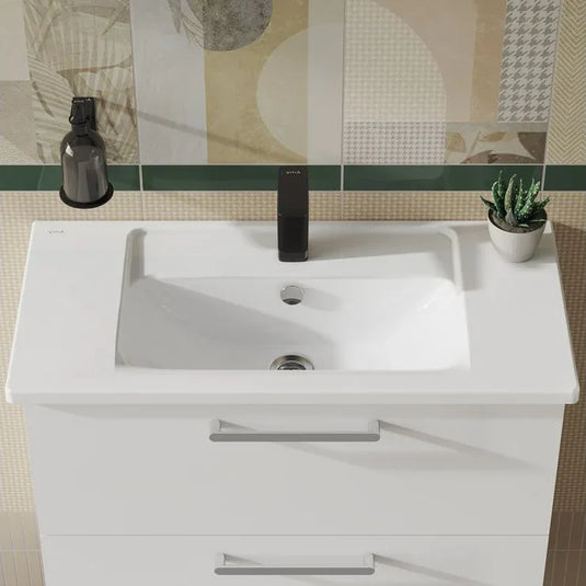 VitrA Integra 800x385mm 1TH Vanity Basin w/Overflow - White - 7036B003-0001 - Envy Bathrooms Ltd