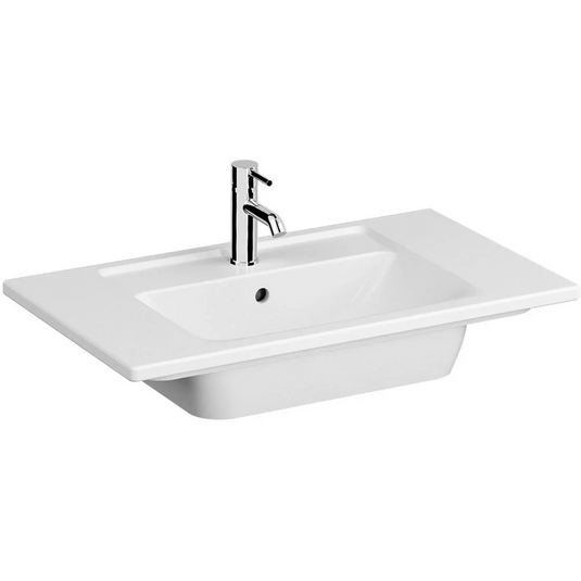 VitrA Integra 800x465mm 1TH Vanity Basin w/Overflow - White - 7056B003-0001 - Envy Bathrooms Ltd