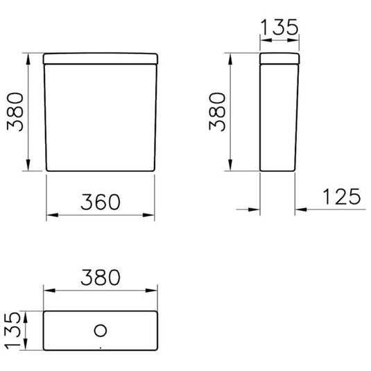 VitrA Integra Close Coupled Cistern - White - 5428S003-5325 - Envy Bathrooms Ltd