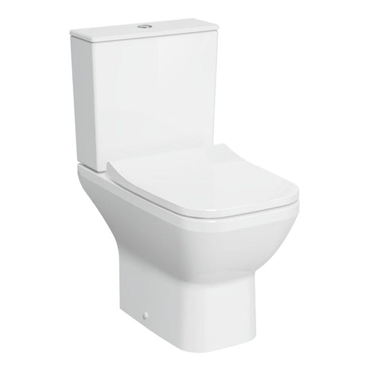 VitrA Integra Square Rimless Open Back Close Coupled Pan Only - White - 7087B003-7200 - Envy Bathrooms Ltd