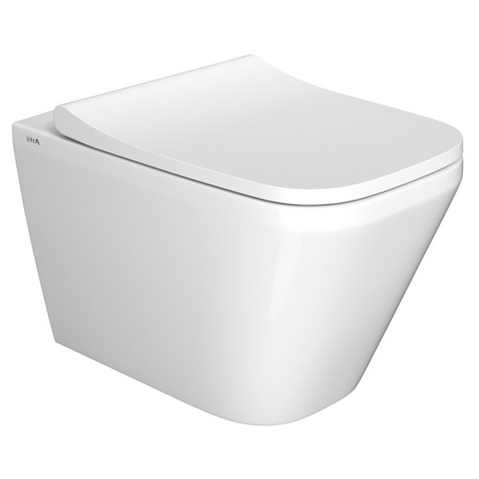 VitrA Integra Square Rimless Wall Hung Pan Only - White - 7082B003-0075 - Envy Bathrooms Ltd
