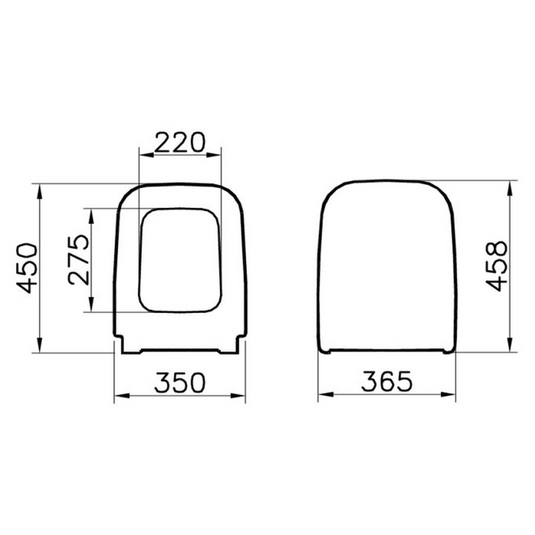 VitrA Integra Square Soft Close Toilet Seat - White - 91-003-009 - Envy Bathrooms Ltd