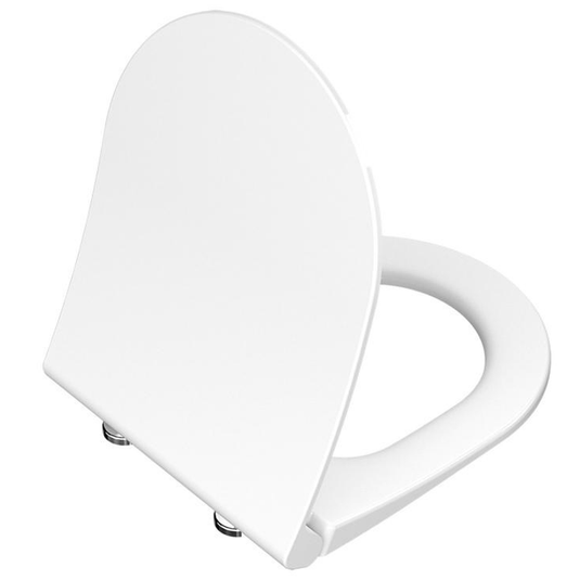 Vitra Integra Slim Soft Close Toilet Seat with Chrome Hinges - White - Envy Bathrooms Ltd