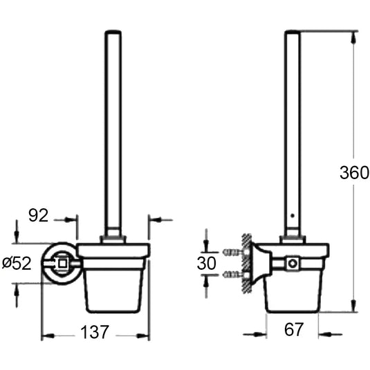 Vitra Juno Toilet Brush and Holder - Chrome - Envy Bathrooms Ltd