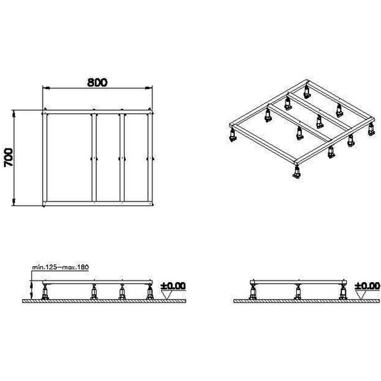 VitrA Leaf 900mm x 800mm Shower Tray Leg Set - 59916519000 - Envy Bathrooms Ltd