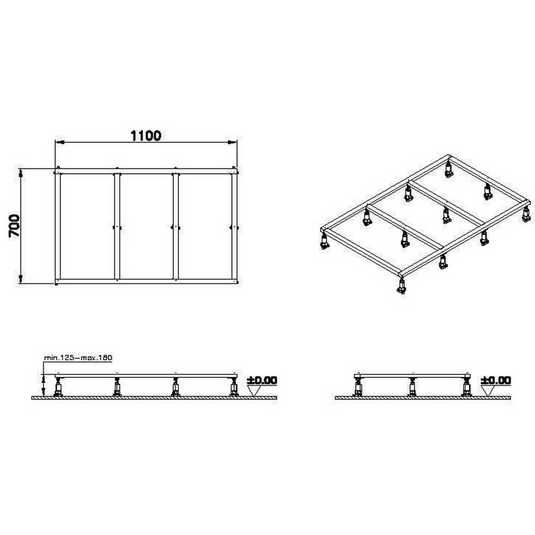 VitrA Leaf 1200mm x 800mm Shower Tray Leg Set - 59916521000 - Envy Bathrooms Ltd