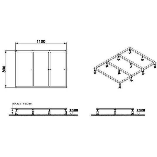 VitrA Leaf 1200mm x 900mm Shower Tray Leg Set - 59916528000 - Envy Bathrooms Ltd