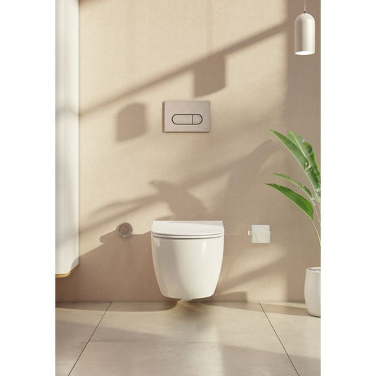 VitrA Loop Round Flush Plate - Brushed Nickel - 740-2295 - Envy Bathrooms Ltd