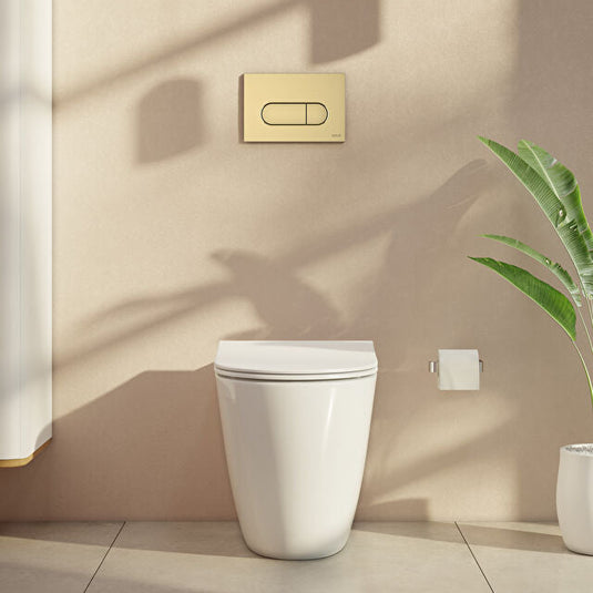 VitrA Loop Round Flush Plate - Gloss Gold - 740-2224 - Envy Bathrooms Ltd