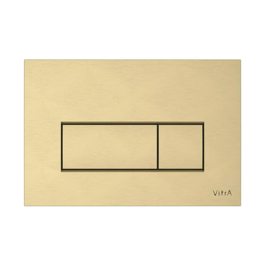 Vitra Loop Square Dual Flush Plate - Brushed Gold - Envy Bathrooms Ltd