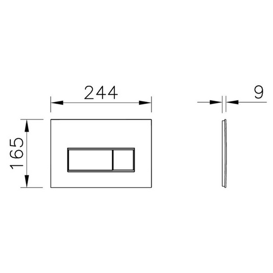 VitrA Loop Square Flush Plate - Chrome - 740-2380 - Envy Bathrooms Ltd