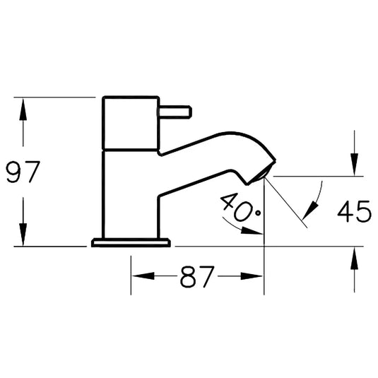 Vitra Minimax S Basin Taps Pair - Single Handle - Chrome - Envy Bathrooms Ltd