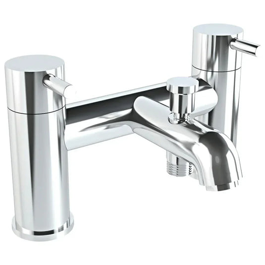 Vitra Minimax S Bath Shower Mixer Tap with Handset Kit - Double Handle - Chrome - Envy Bathrooms Ltd