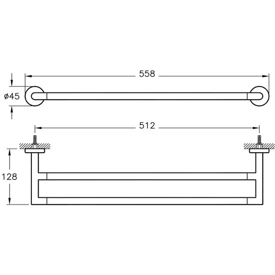 VitrA Minimax S Double Towel Rail - Chrome - A44794 - Envy Bathrooms Ltd