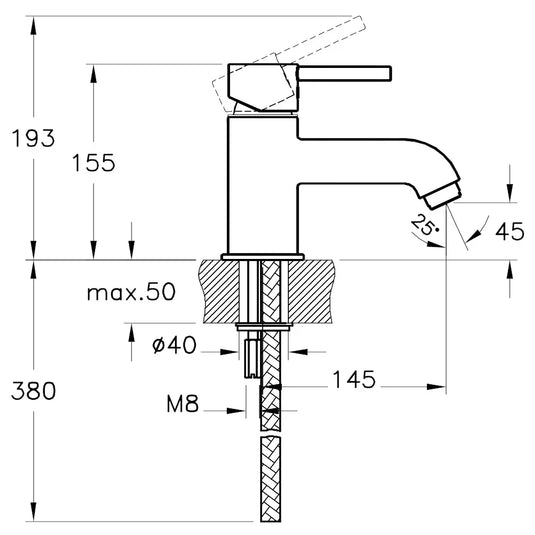 Vitra Minimax S Monobloc Bath Filler Tap - Single Handle - Chrome - Envy Bathrooms Ltd