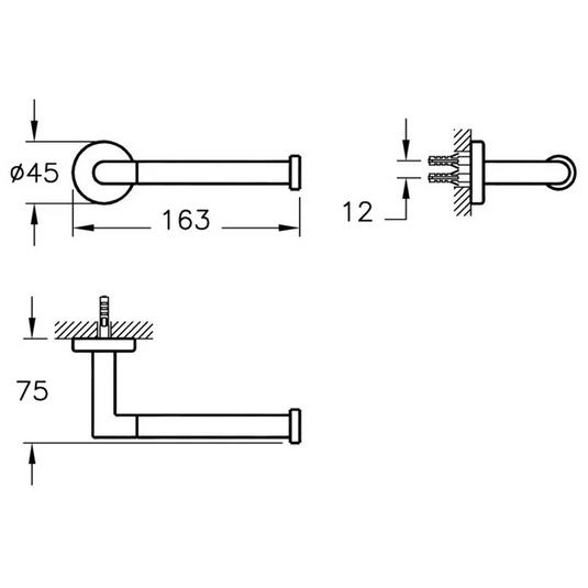 VitrA Minimax S Reserve Toilet Roll Holder - Chrome - A44789 - Envy Bathrooms Ltd