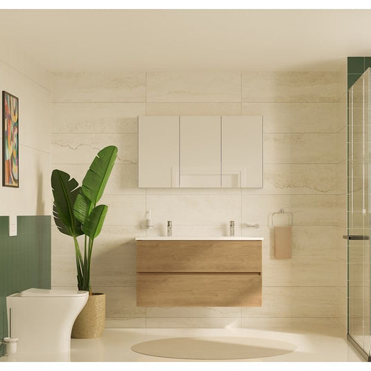 VitrA 1220x695mm Mirrored Cabinet - Brushed Chrome - 66904 - Envy Bathrooms Ltd