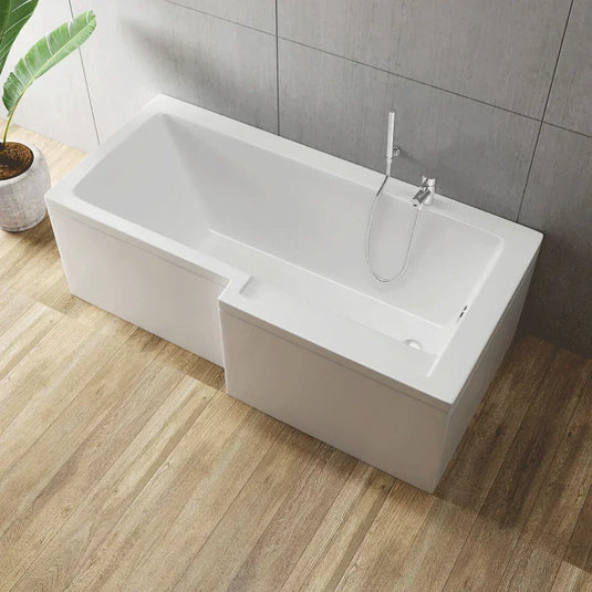 Vitra Neon L-Shaped Shower Bath - Right Handed - 1700mm x 750mm/850mm - Acrylic - Envy Bathrooms Ltd