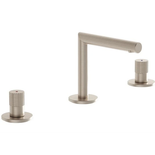 VitrA Origin 3-Hole Basin Mixer - Brushed Nickel - A4258334VUK - Envy Bathrooms Ltd