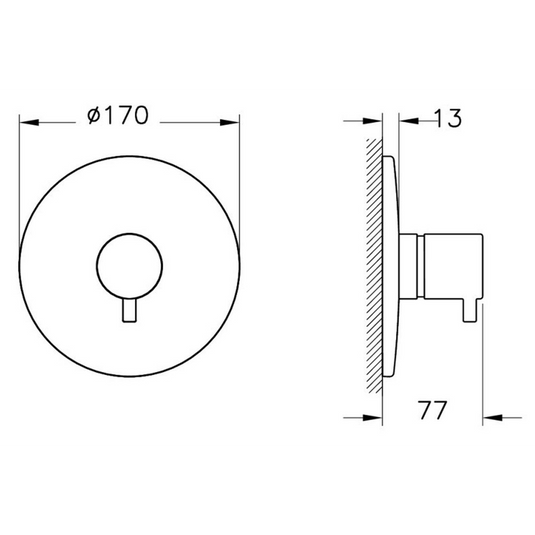 VitrA Origin 3-Way Diverter | Matt Black | A4337836EXP - Envy Bathrooms Ltd