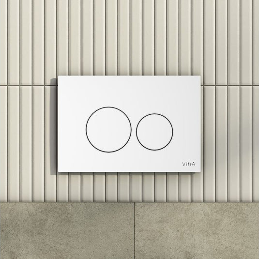 VitrA Origin ABS Flush Plate - Gloss White - 740-2400 - Envy Bathrooms Ltd