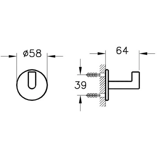 VitrA Origin Bathrobe Hook - Brushed Nickel - A4488434 - Envy Bathrooms Ltd