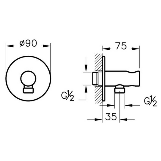 VitrA Origin Built-In Hand Shower Outlet | Soft Copper | A4262529 - Envy Bathrooms Ltd
