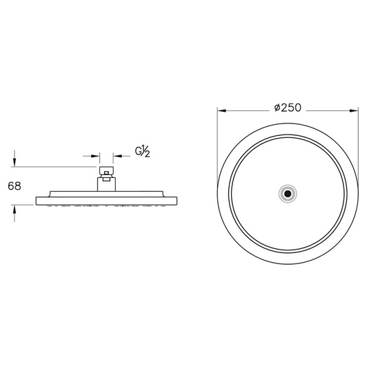 VitrA Origin Classic 250mm Showerhead | Brushed Gold | A4579425 - Envy Bathrooms Ltd