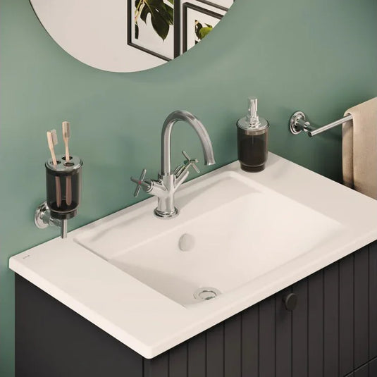 VitrA Origin Classic Basin Mixer (Cross Handles) - Chrome - A42884 - Envy Bathrooms Ltd