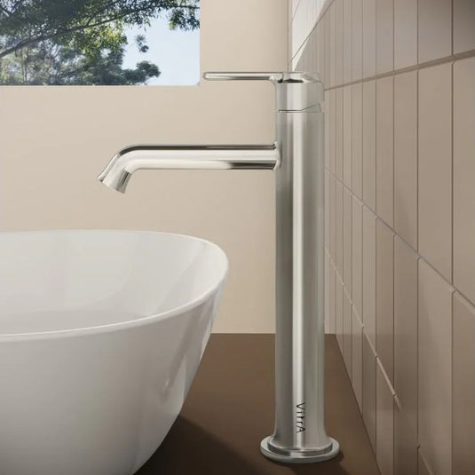 VitrA Origin Classic Tall Basin Mixer (Top Handle) - Chrome - A42882 - Envy Bathrooms Ltd