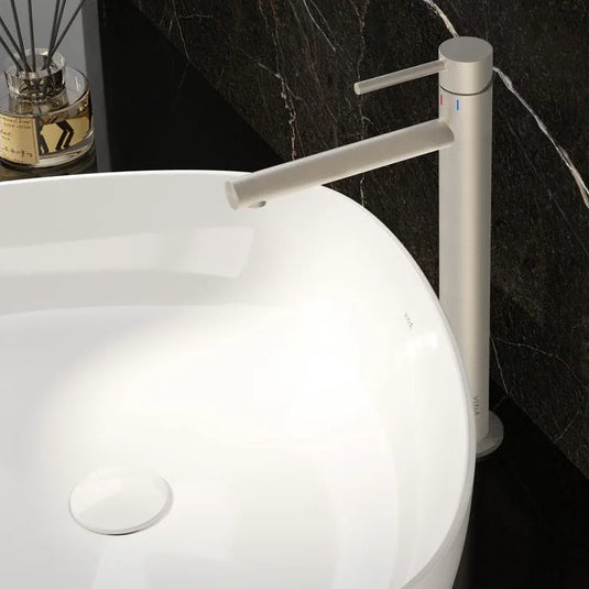 VitrA Origin Extra Tall Basin Mixer - Brushed Nickel - A4255834VUK - Envy Bathrooms Ltd