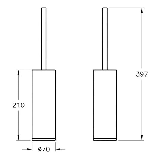 VitrA Origin Free Standing WC Brush Holder - Brushed Nickel - A4489334 - Envy Bathrooms Ltd