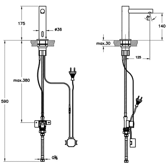 Vitra Origin Infra-Red Main Operated Touch Free Single Inlet Basin Mixer Tap - Chrome - Envy Bathrooms Ltd