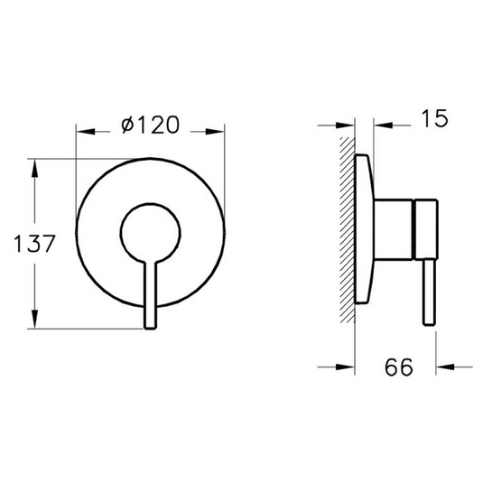 VitrA Origin Integrated 1-Way Diverter | Brushed Nickel | A4262134 - Envy Bathrooms Ltd