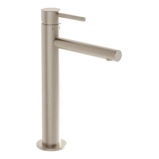 VitrA Origin Tall Basin Mixer - Brushed Nickel - A4255734VUK - Envy Bathrooms Ltd