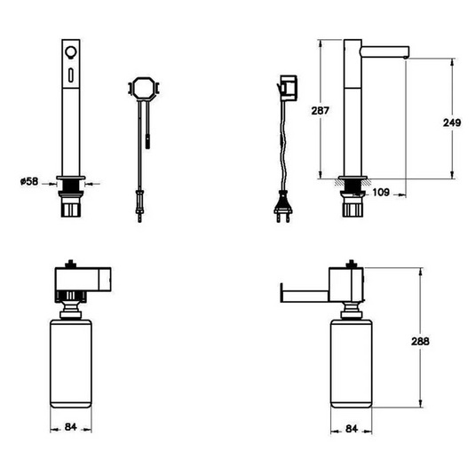VitrA Origin Touch Free Tall Soap Dispenser (Mains) - Soft Copper - A4476029 - Envy Bathrooms Ltd