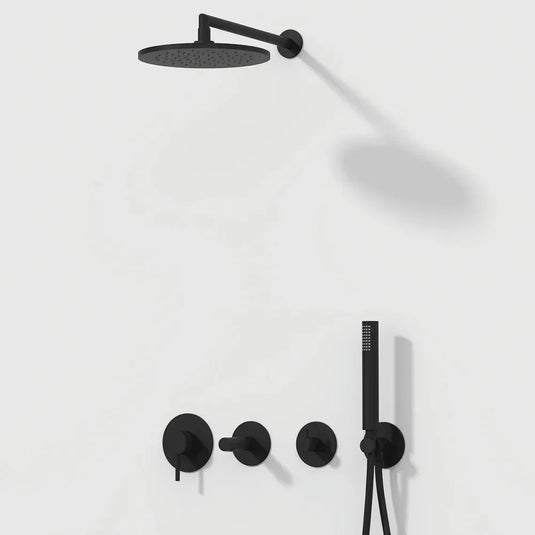 Vitra Origin Vichy XL Round Fixed Shower Head 250mm Wide - Matt Black - Envy Bathrooms Ltd