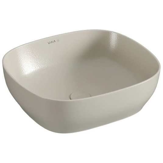 VitrA Outline 475x420mm Recycled 0TH Basin Only - Matt Taupe - 7994B066-0016 - Envy Bathrooms Ltd