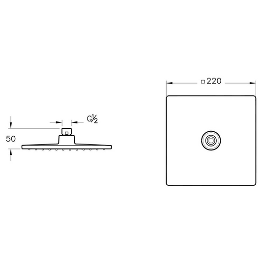 VitrA Rain 220mm Square Showerhead | Chrome | A45707WSA - Envy Bathrooms Ltd